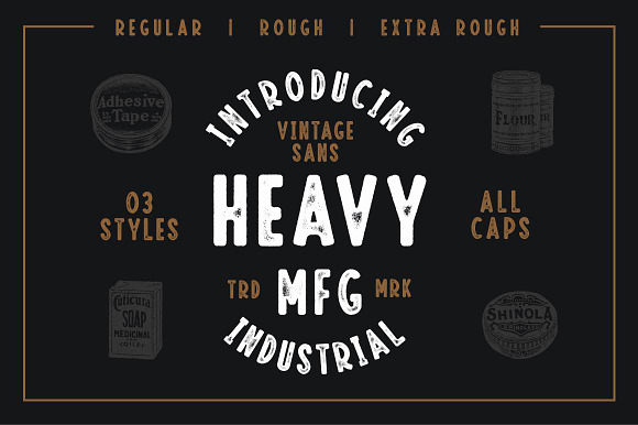 Heavy MFG - Vintage Sans Serif Fonts preview 7
