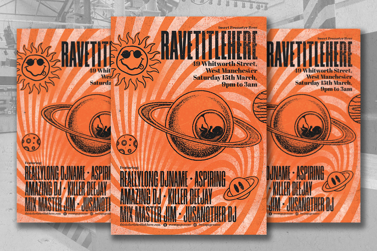 The Hacienda Acid House Flyer, a Flyer Template by SamCarter (Photo 2 of 6)