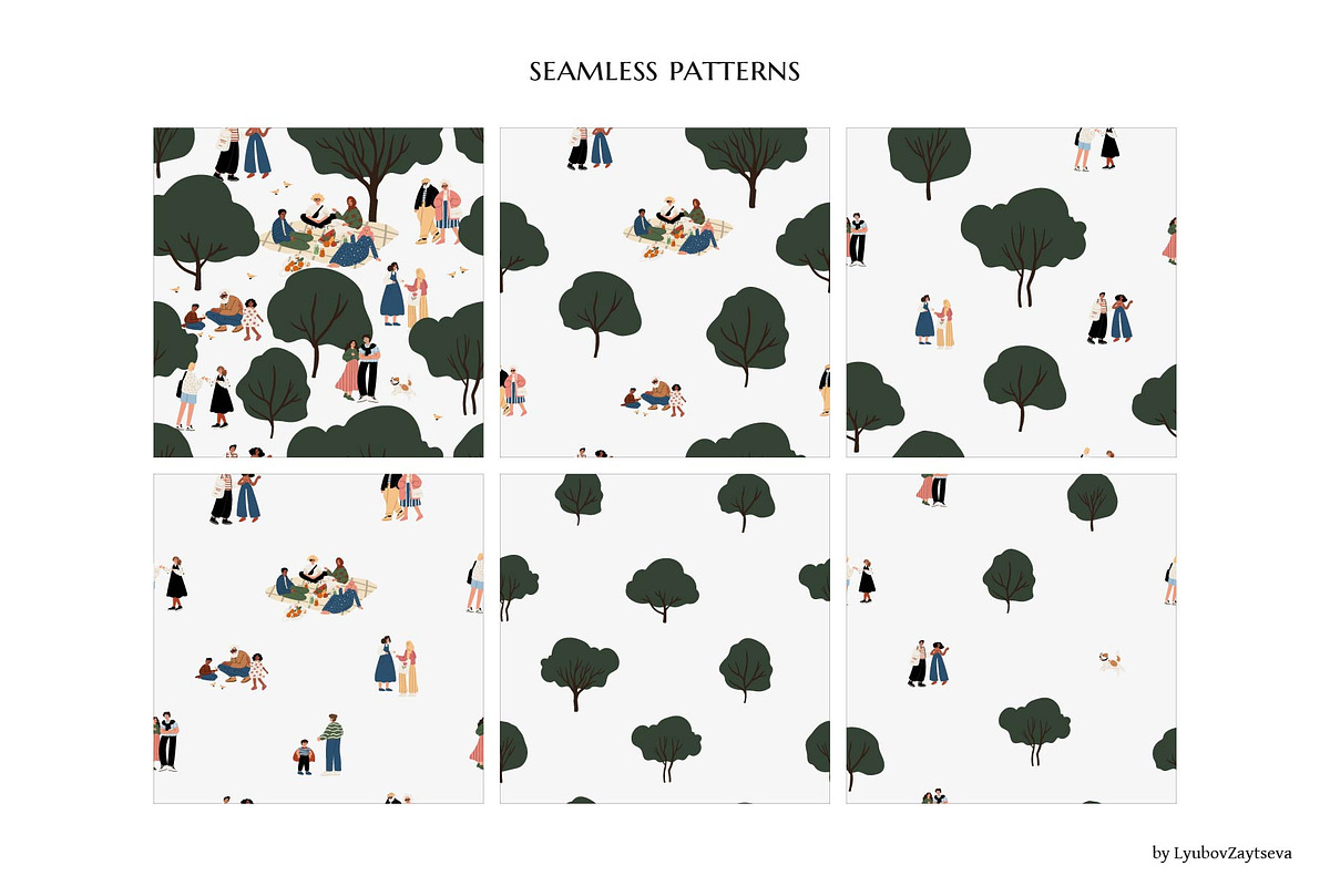 Multicultural Park Seamless Patterns, a Pattern Graphic by LyubovZaytseva (Photo 2 of 6)