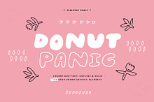 Donut Panic Font Duo + Graphics