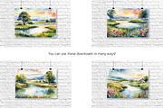 Watercolor Lake Landscapes Set 1, a Decorative Illustration by Kat's Artful Creations (Thumbnail 2 of 10)