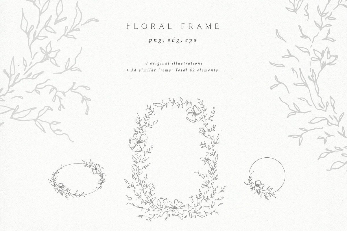 Floral wreath Wedding Flowers crest, an Illustration by Summer Nightingale Art (Photo 2 of 7)