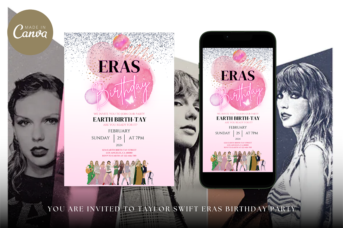 Taylor Swift Birthday Invitation, an Invitation Template by Earth5168 (Photo 2 of 10)