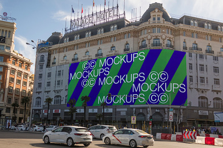 Madrid Corner Billboard Mockup B006