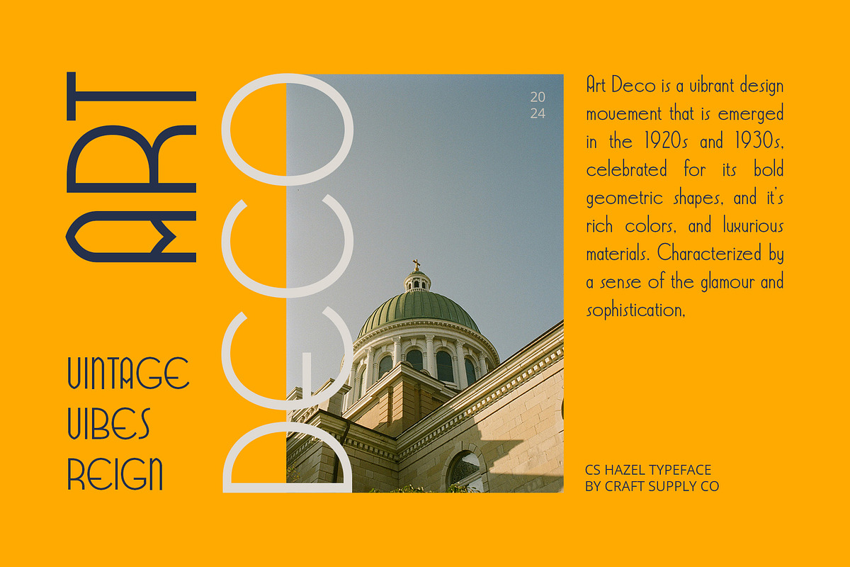CS Hazel – Art Deco Font, a Sans Serif Font by Craft Supply Co. (Photo 3 of 8)