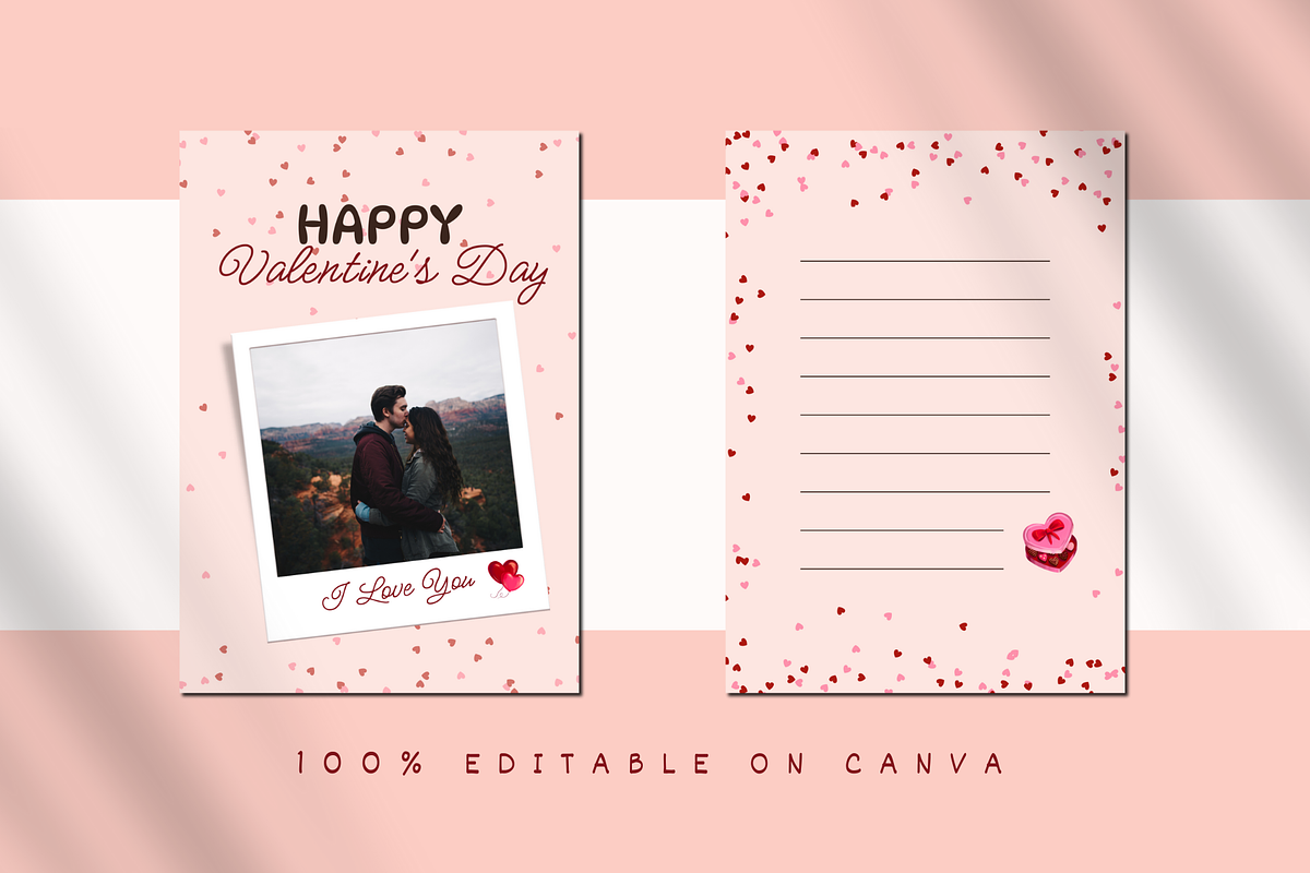VALENTINE'S DAY CARD CANVA TEMPLATE, a Card Template by The Little Lily Studio (Photo 2 of 5)