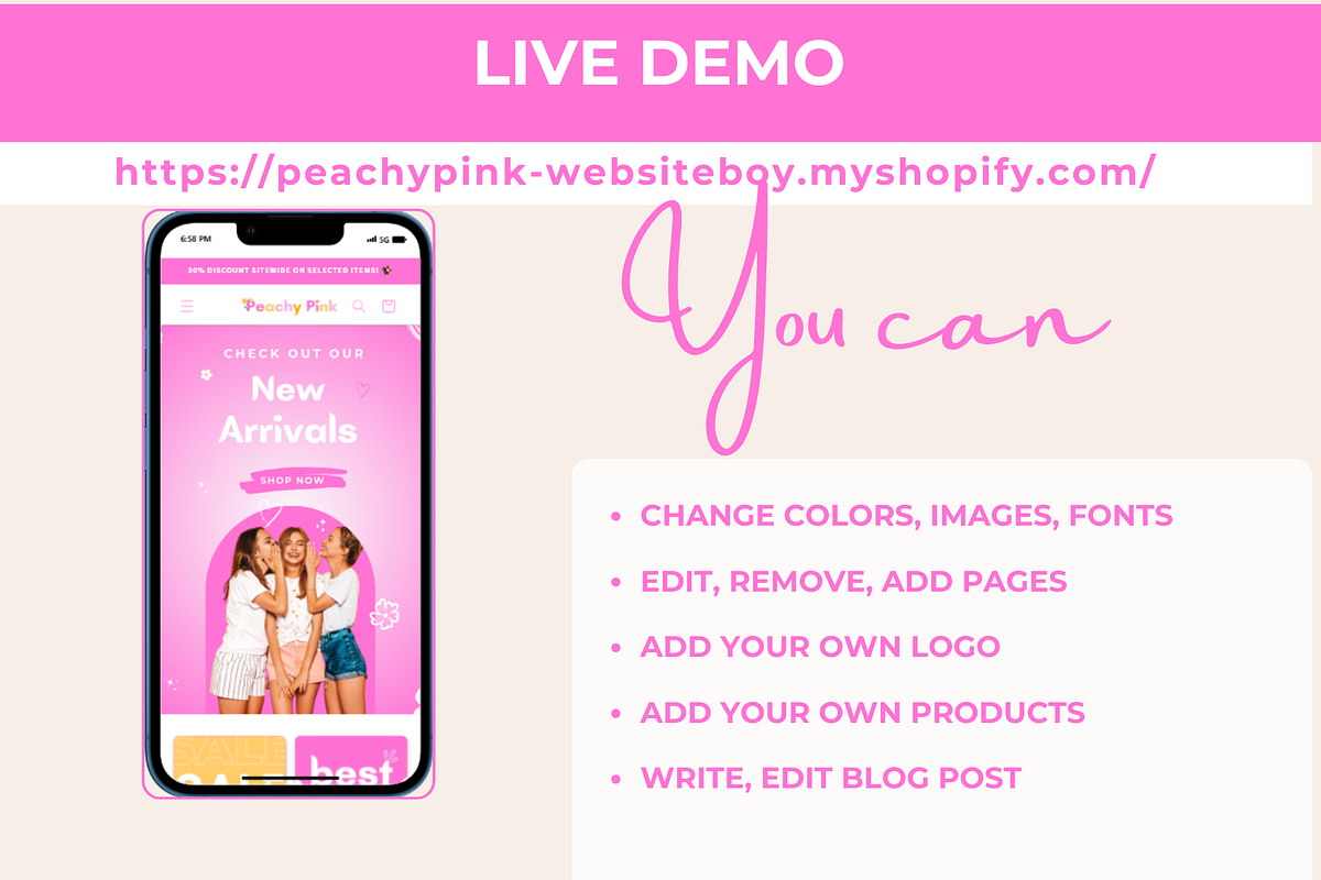 Shopify Theme Boutique Peachy Pink, a Shopify Template by Websiteboy (Photo 20 of 20)
