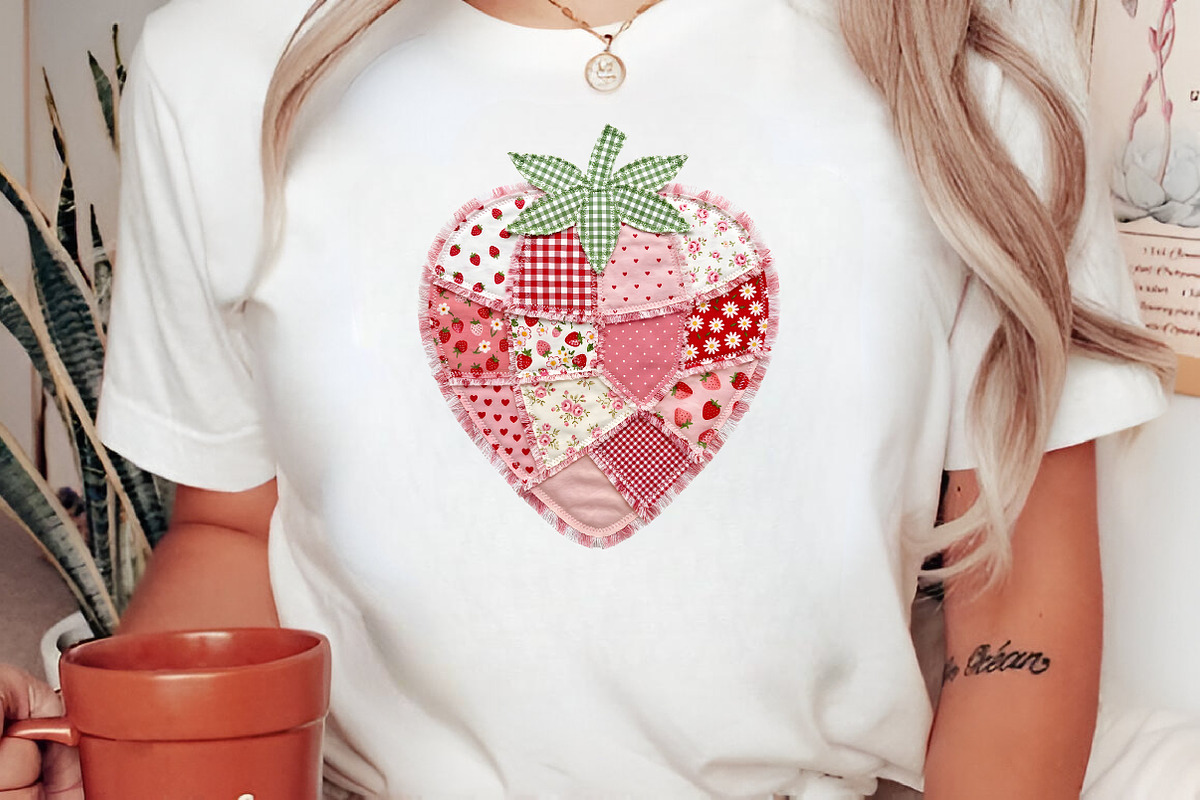 Patchwork Strawberry PNG, an Illustration by CreationArt (Photo 3 of 5)