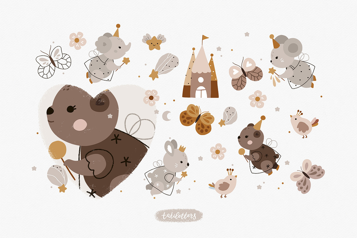 Fairy and Princess Kids collection, an Animal Illustration by tatiletters (Photo 4 of 12)