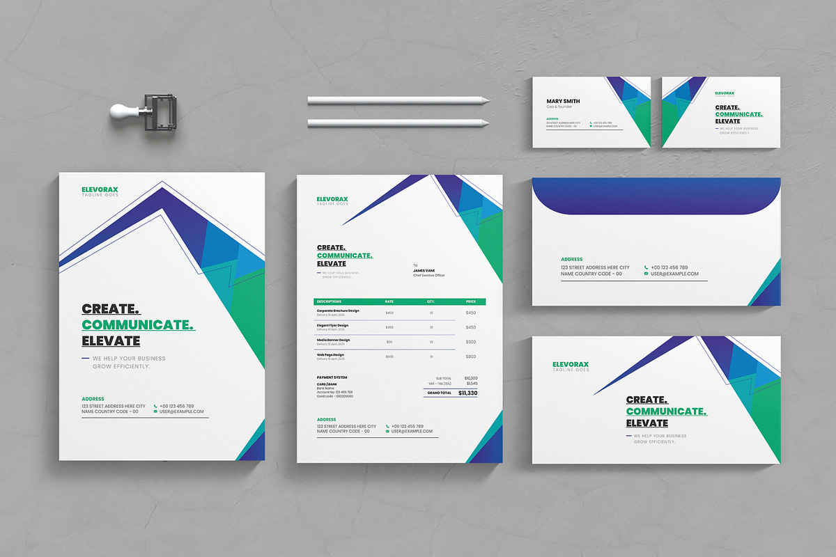 Corporate Branding Template Set, a Stationery Template by MightyDesign (Photo 1 of 7)