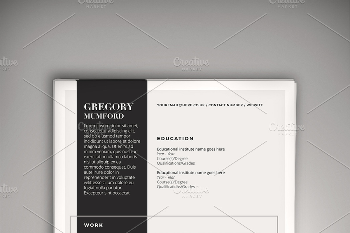 Highlight CV (DOC + PSD), a Resume Template by Valeur Design