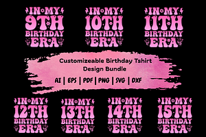 In My Birthday Era Tshirt Bundle, a Graphic by Vector Portal