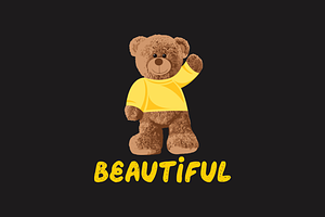 Beautiful Brown Bear Doll Slogan