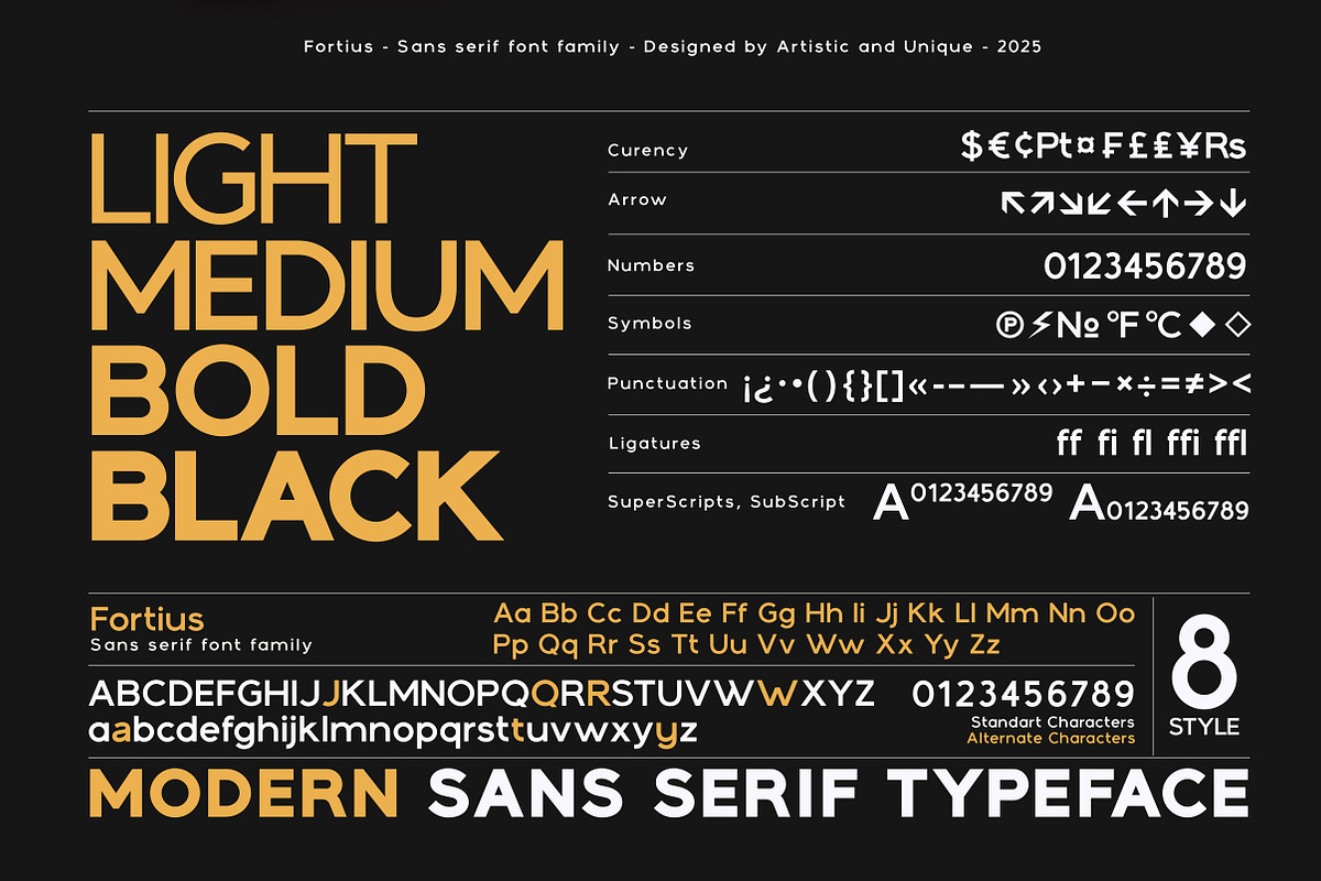 Fortius - Sans serif font family, a Sans Serif Font by Artistic & Unique (Photo 5 of 15)