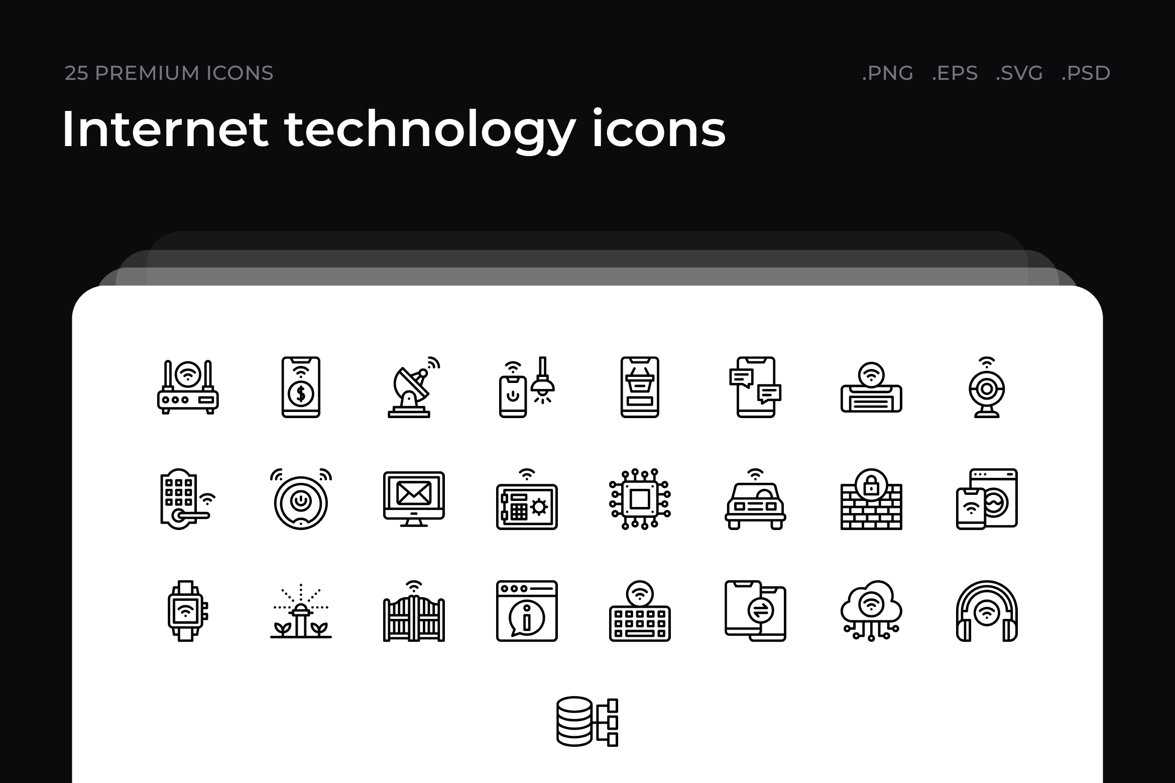 Internet technology icons, an Outline Icon by Eljan