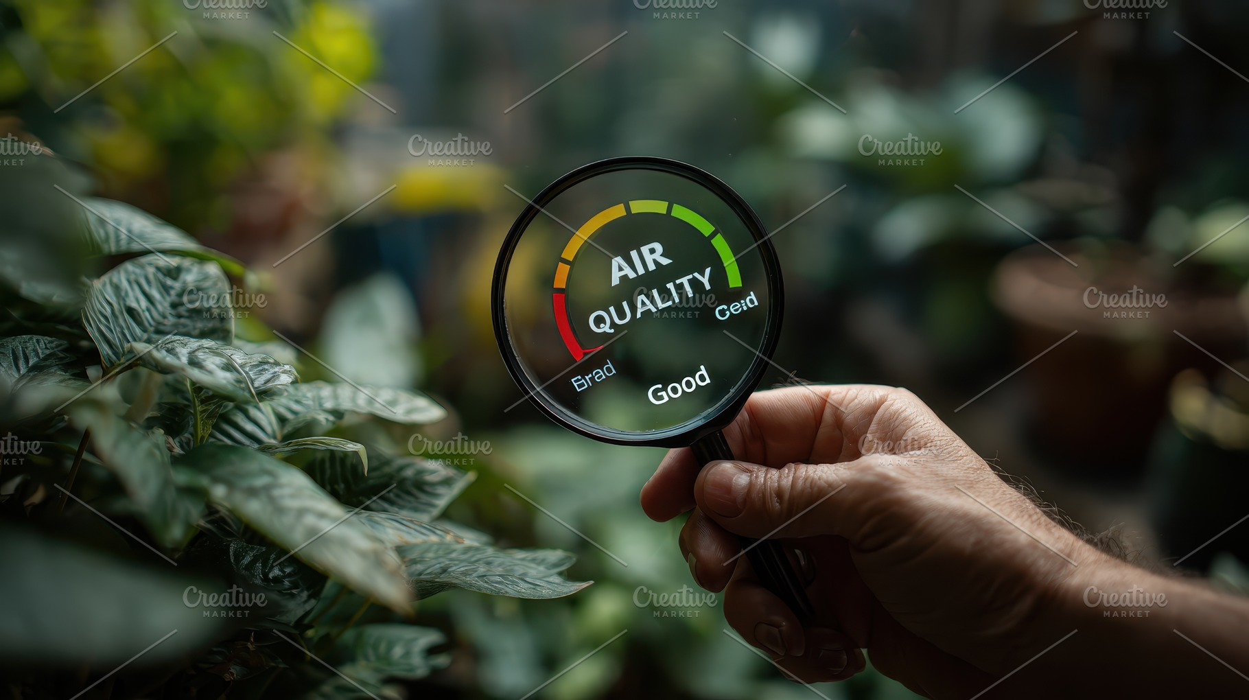 Magnifying Glass Shows Good Air Qual, a Photo by Pixeness Studio