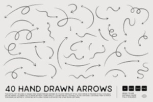 Hand Drawn Arrows Vector Set