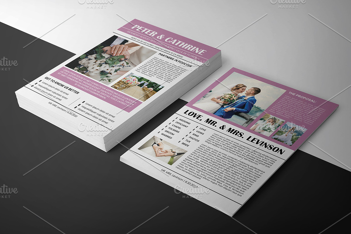 Wedding Newspaper Template V1357, a Flyer Template by Template Shop (Photo 3 of 3)
