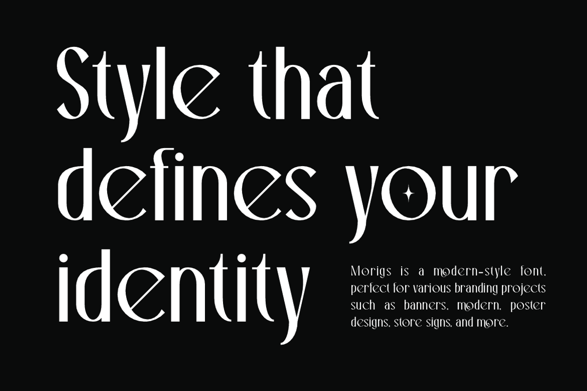 Morigs - Modern Elegant Font, a Sans Serif Font by Iqsiart Studio (Photo 5 of 13)