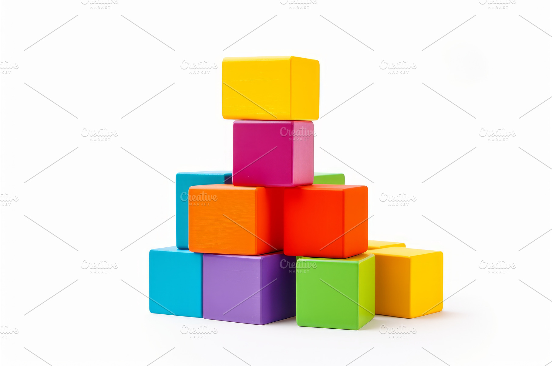 Colorful blocks isolated on white, a School & Education Photo by Ylivdesign