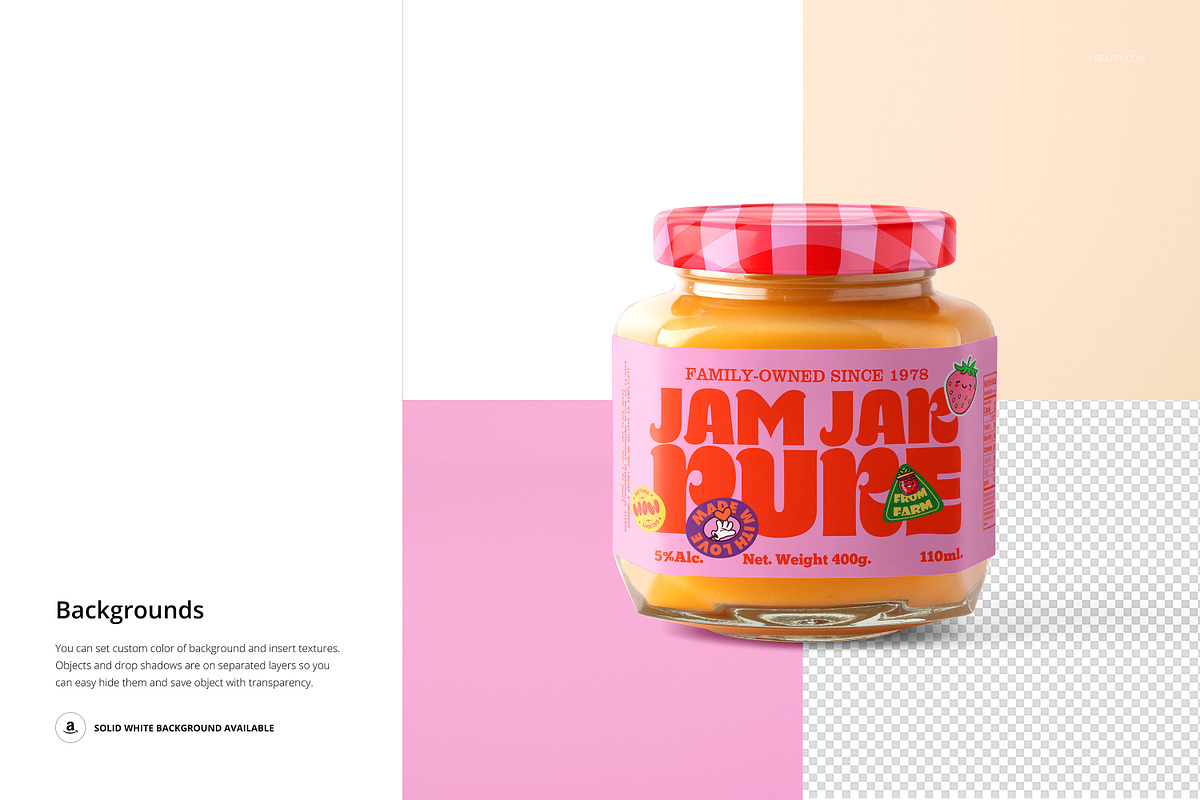 Jam Jar Mockup Set, a Packaging Mockup by Creatsy (Photo 8 of 9)