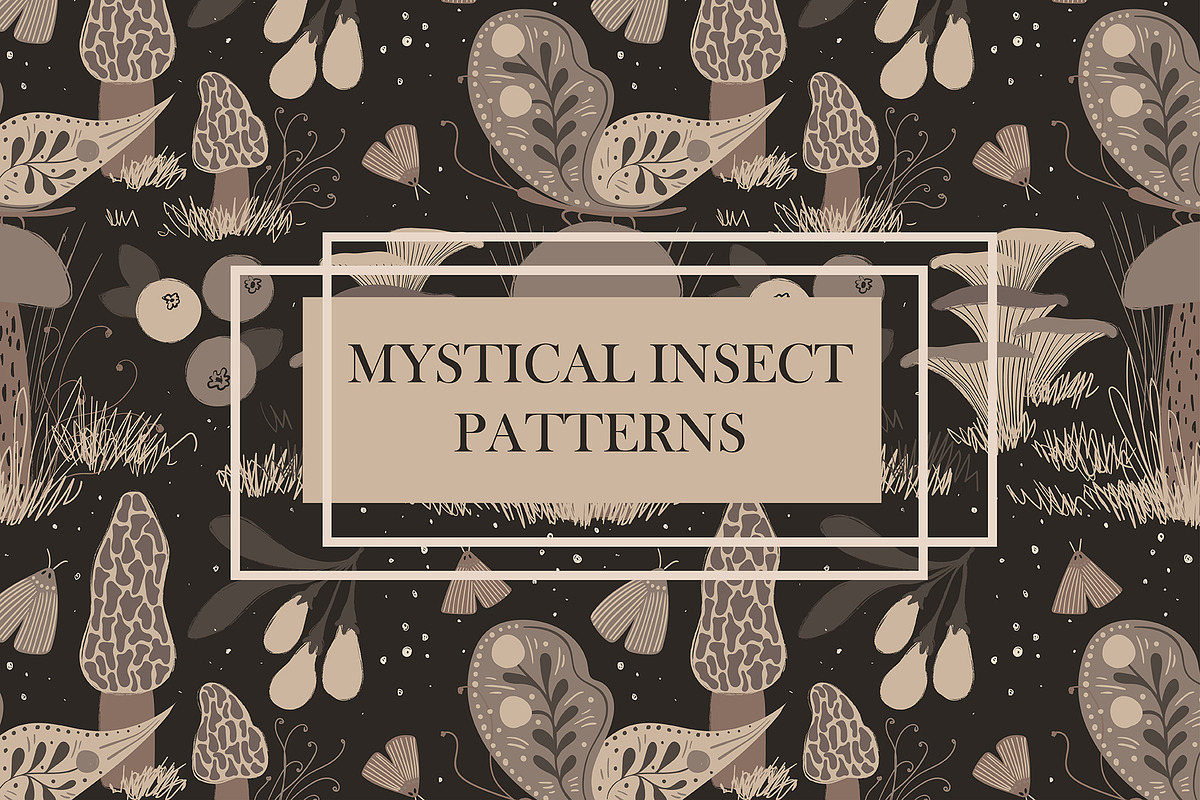 Mystical Insect Patterns, a Pattern Graphic by Annakniaz (Photo 1 of 10)