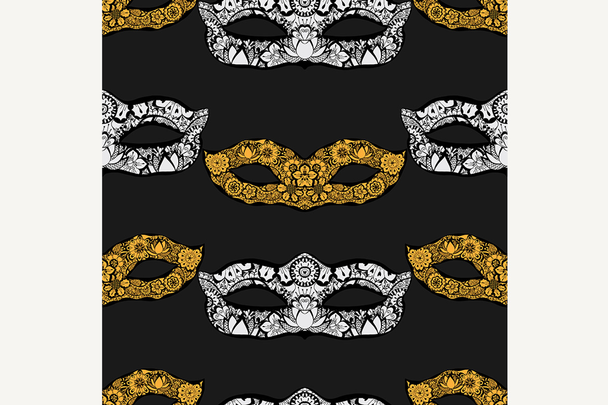 masks seamless background, an Object Graphic by IllustrationArtShop