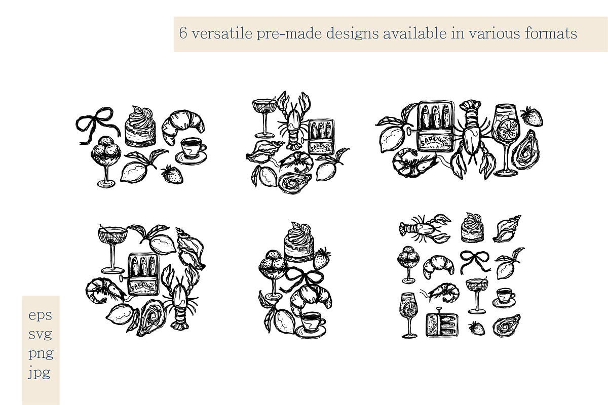 Mediterranean Mood - Line Collection, a Food Illustration by Svitlana Kharchuk (Photo 8 of 12)