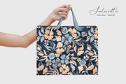 Navy Watercolor Floral Pattern, a Pattern Graphic by SirenaArt (Thumbnail 10 of 12)