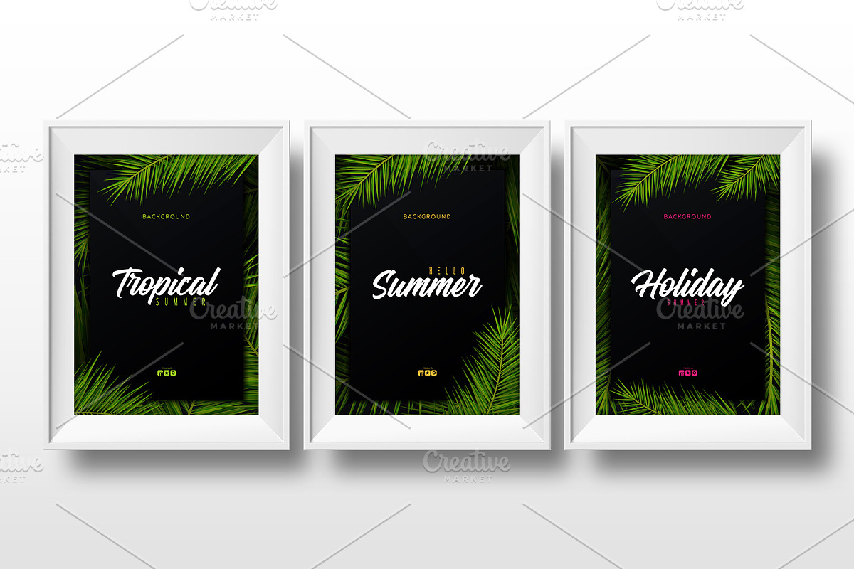 Tropical Palm Leaves posters., a Poster Template by Leo Edition (Photo 4 of 9)