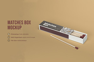 Box Of Matches Mockup