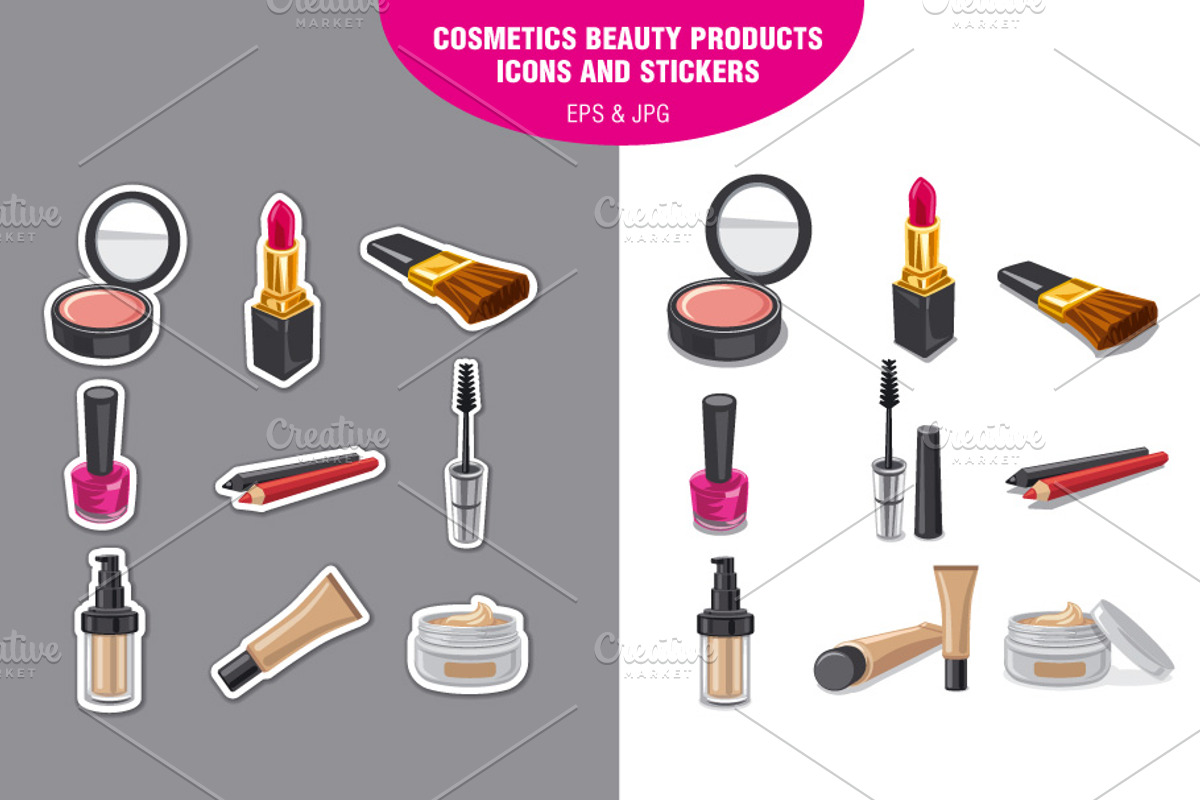 Cosmetics Beauty Products, an Illustration by Oleg Tokarev Art