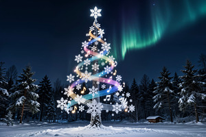 Fantasy Christmas Tree with Snowflak, a Photo by rarrarorro