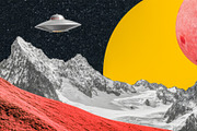 Surreal Space Mountain Collages, a Transportation Illustration by StockVerse Creative (Thumbnail 2 of 4)