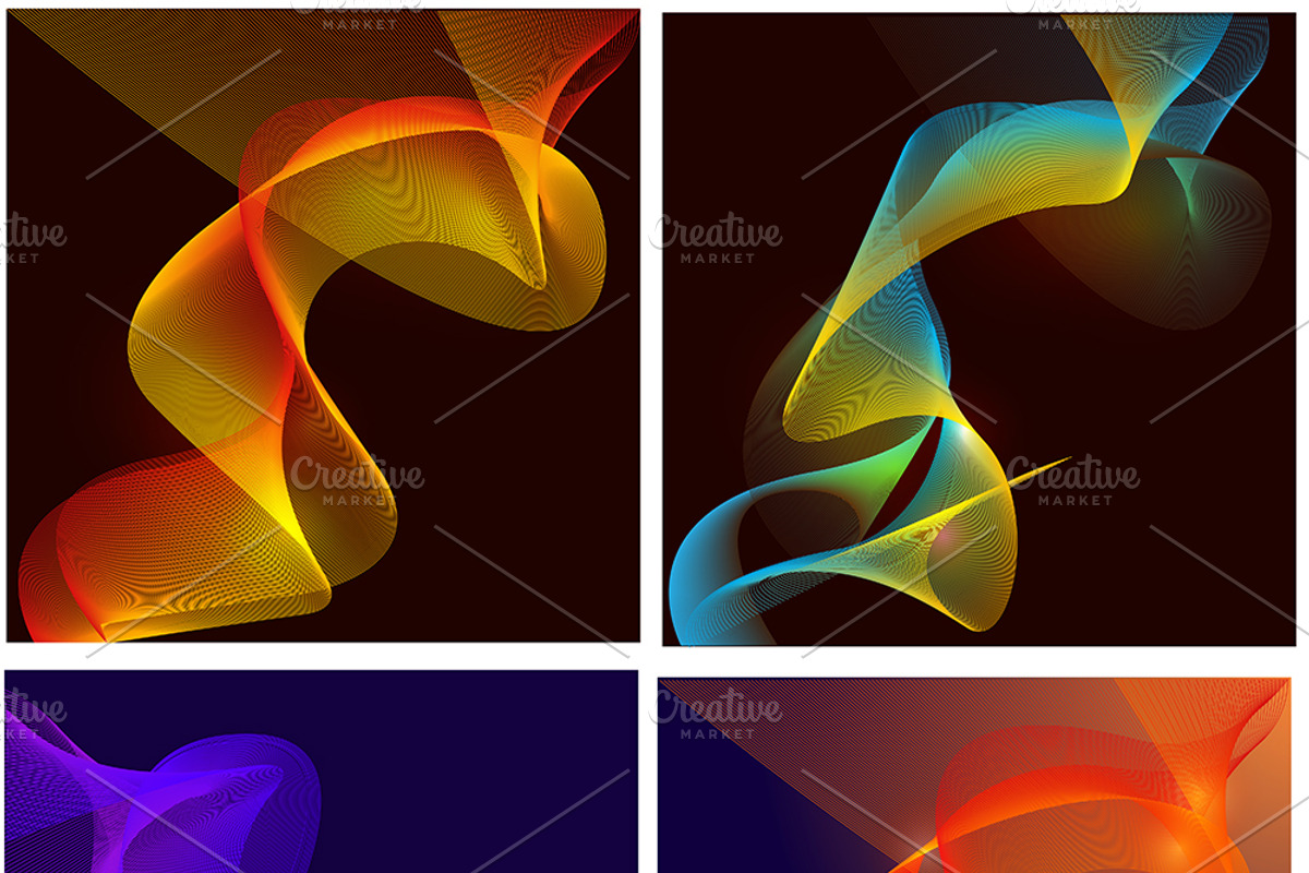 Waves Lines Backgrounds, an Illustration by TrueMitra Designs, image size:1200x800