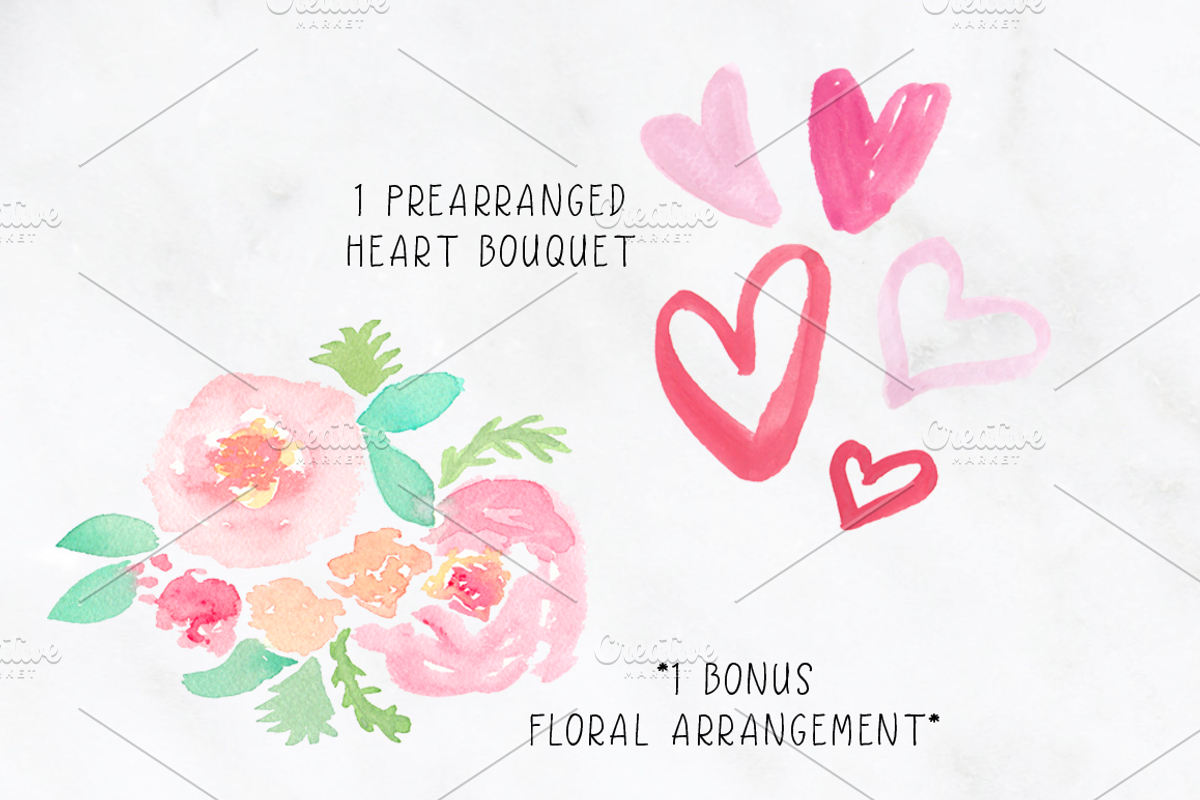 Hearts Love Watercolor Clipart, an Illustration by Emerald & Ivy Studios (Photo 3 of 4)