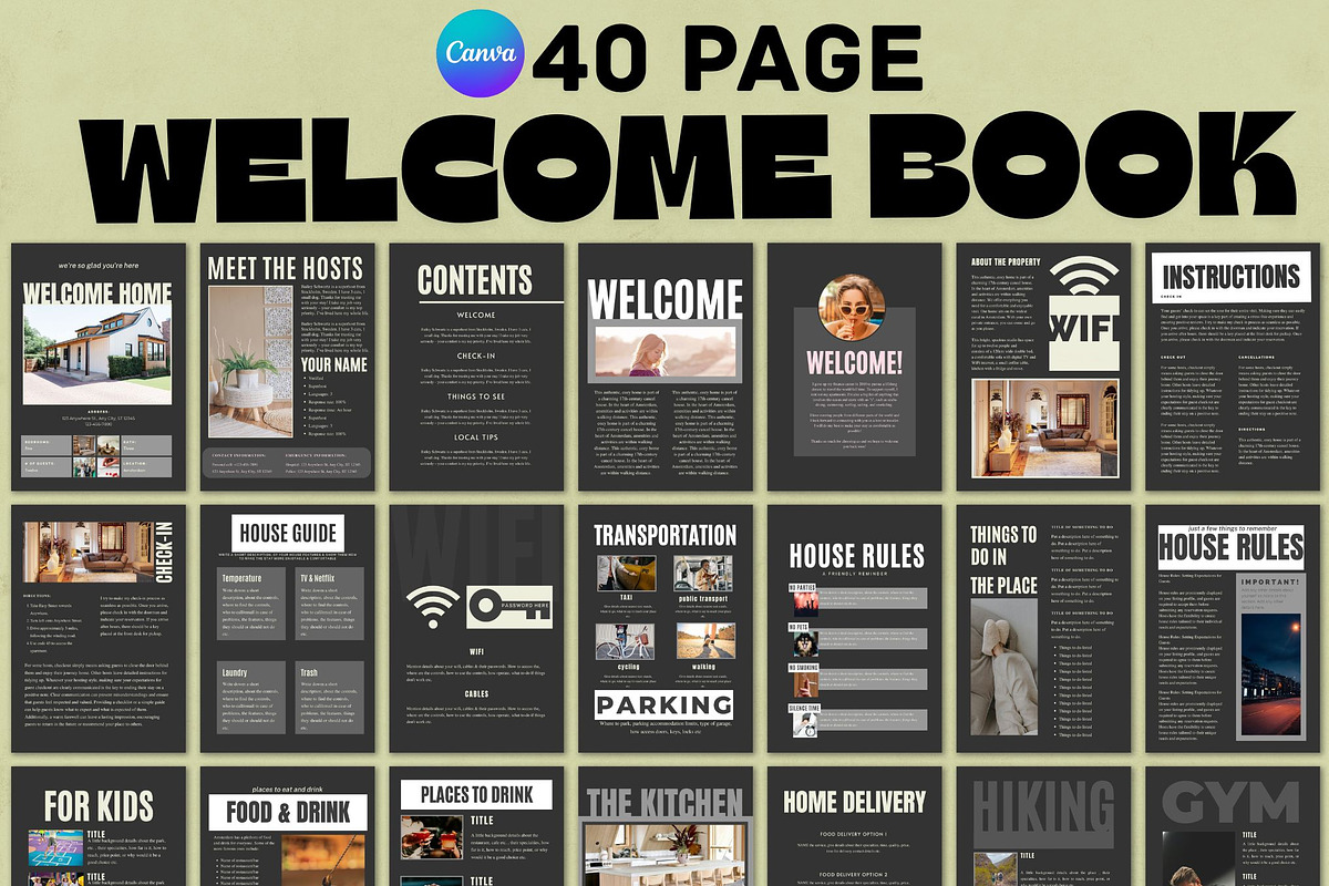 Airbnb Welcome Book canva template