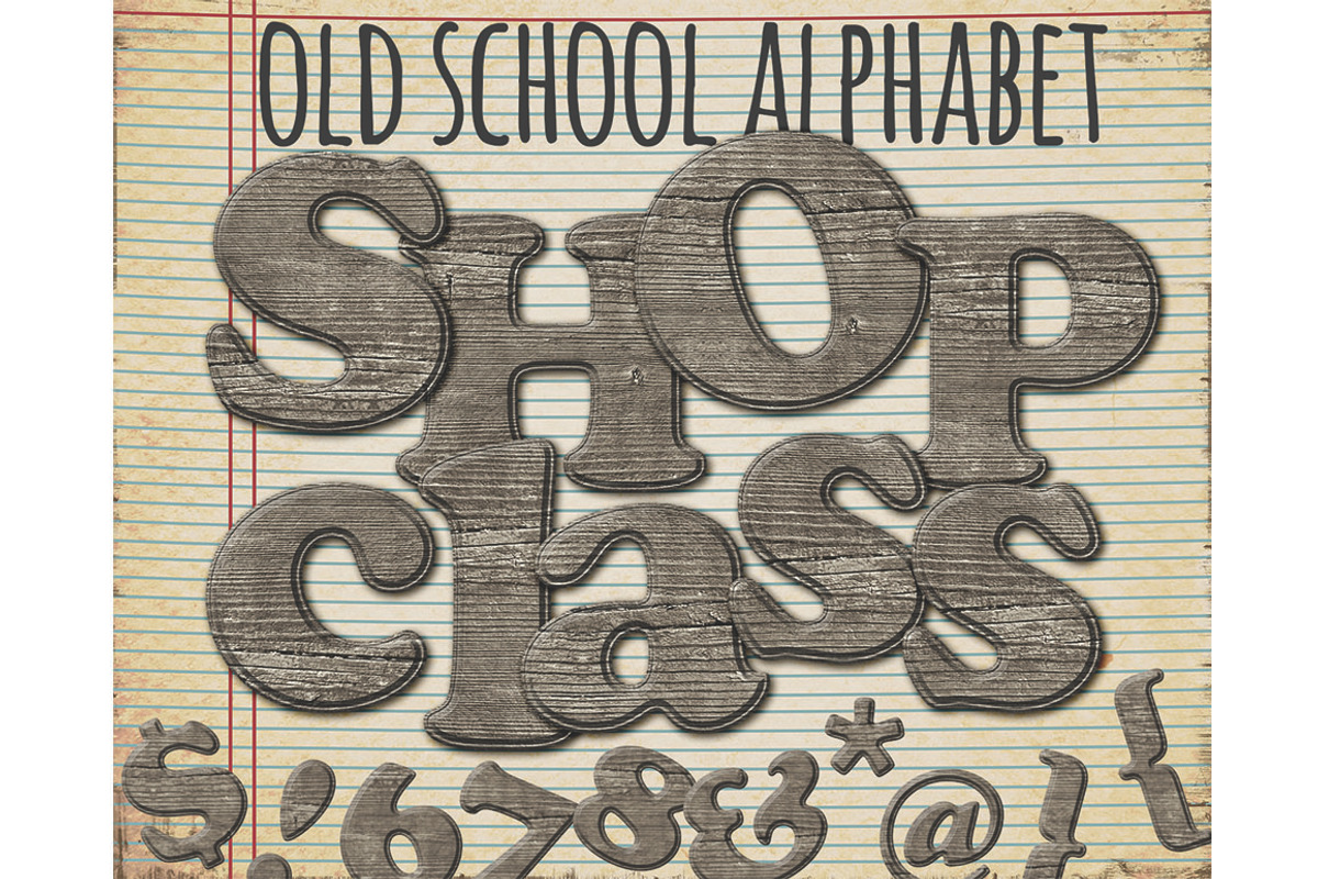 Wood Alphabet Graphics, an Illustration by Digibonbons