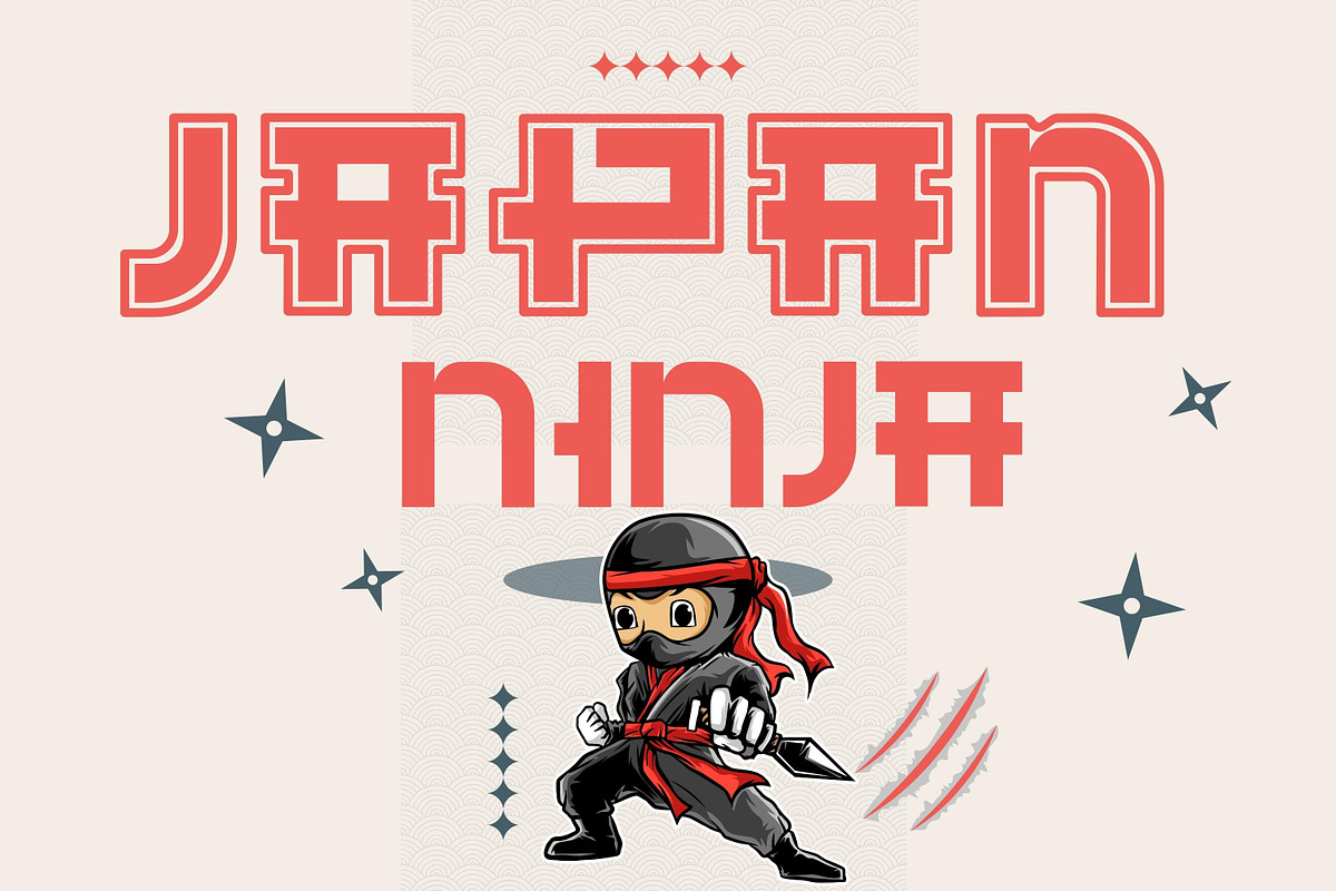 Midnight Ninja Samurai Font, a Sans Serif Font by PaperMoon (Photo 2 of 6)