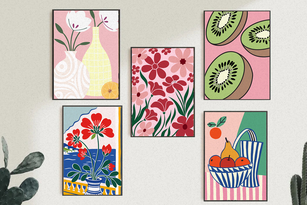 Blush Pink Wall Art Set, a Wallpaper Graphic by Helospace (Photo 4 of 10)