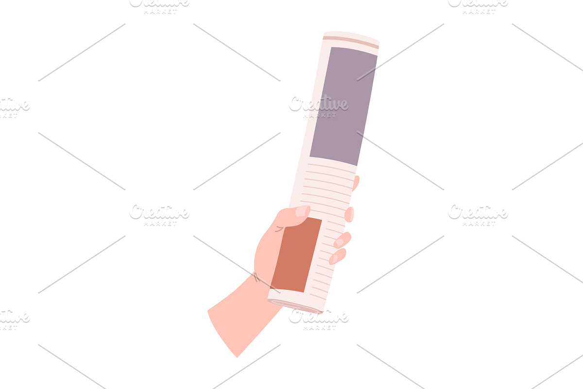 Cartoon newspaper in hand, a Person Illustration by Things for designers
