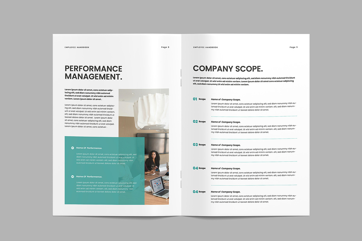 Minimal Employee Handbook Template, a Brochure Template by afsar.hossain (Photo 3 of 7)