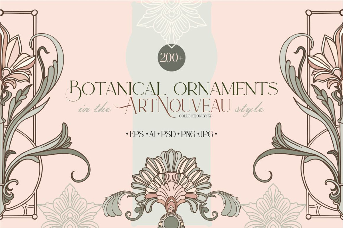 Botanical ornaments Art Nouveau, a Pattern Graphic by Collection by VY (Photo 1 of 9)
