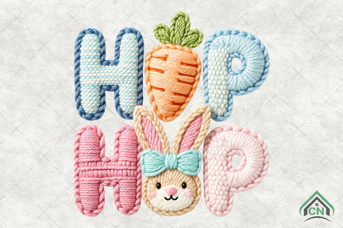 Faux Crochet Hip Hop Bunny Png, an Illustration by Craft Nest (Photo 1 of 4)