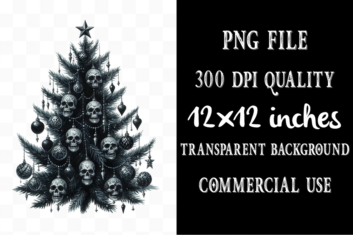 Gothic Christmas Watercolor Clipart, an Illustration by Designking (Photo 4 of 5)