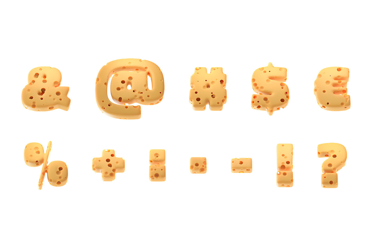 Cheese Text 3D Letters Set, an Object Graphic by Kotulsky Mockups (Photo 4 of 5)