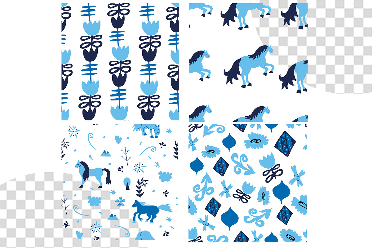Сhristmas horse seamless pattern, a Pattern Graphic by Lucyinyourheart (Photo 2 of 10)