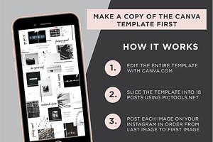 Instagram Puzzle Template Noire