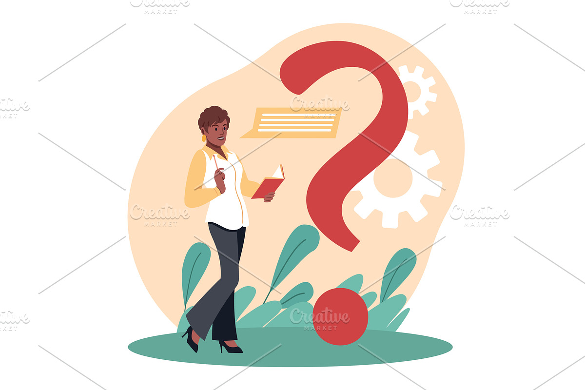 Frequently asked questions. Problem, an Object Illustration by YummyBuum