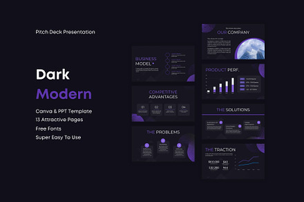 Dark Modern Pitch Deck Presentation